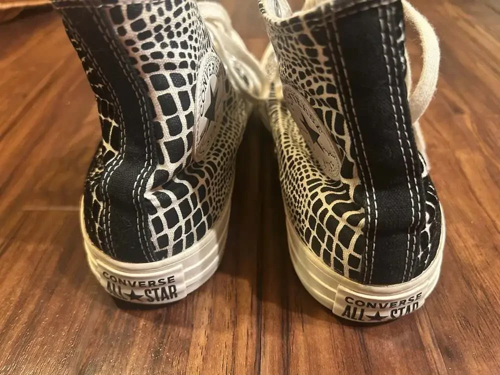 Converse Chuck Taylor All Star High Top Egret Black Canvas Shoes Women’s 8.5 - Picture 9 of 13